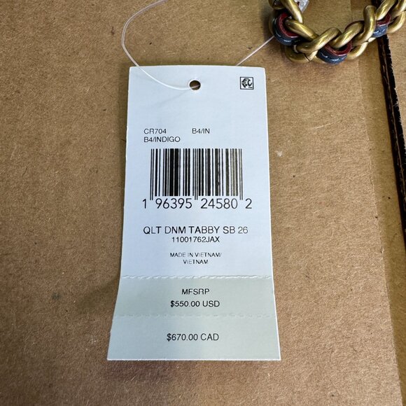 Coach Quilted Tabby 26 Medium Denim Shoulder Bag - Picture 14 of 14